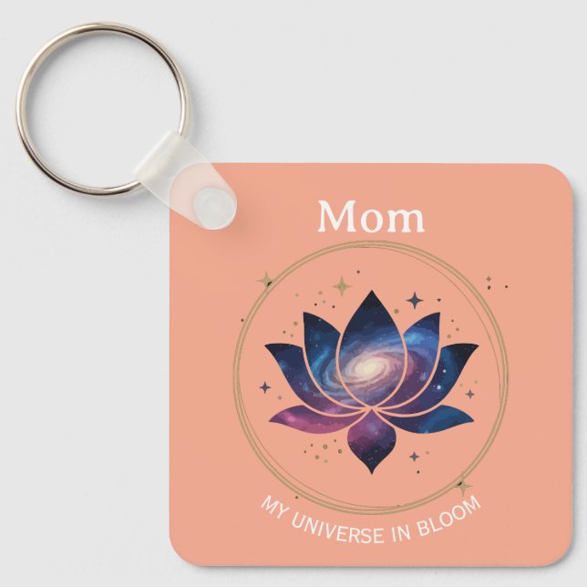 Cosmic Lotus Flower Mom Bloom Key Ring (Front)