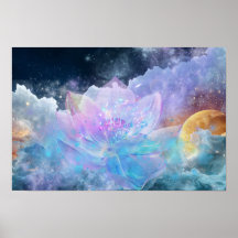 Cosmic Lotus Flower Poster