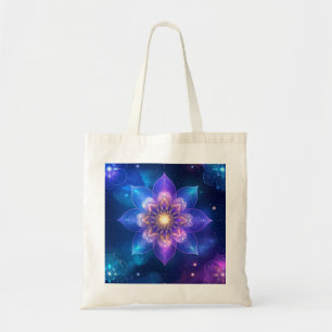 Cosmic Lotus Glow Tote Bag