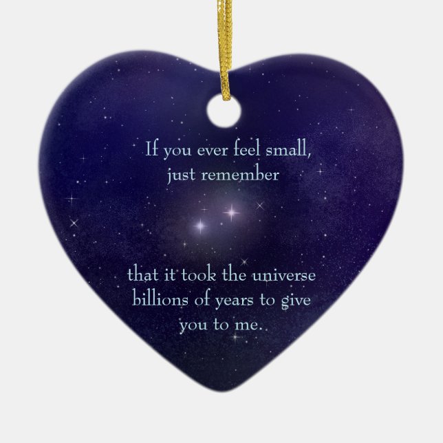 Cosmic Love 2 Stars in Vast Universe Custom Ceramic Tree Decoration (Front)