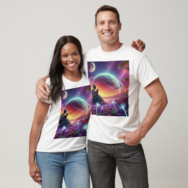 "Cosmic Love: A Mother's Embrace Among the Stars" T-Shirt (Unisex)