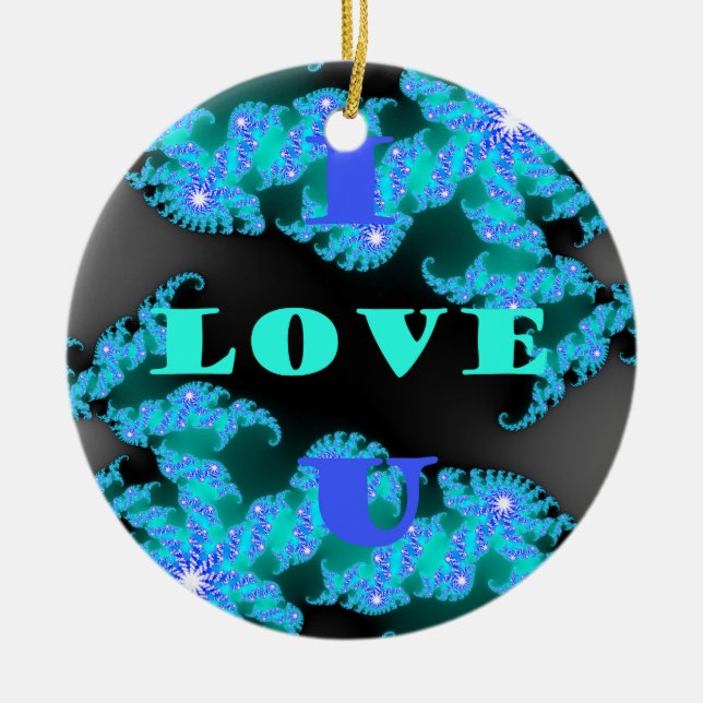 Cosmic Love Elements Art Print Ceramic Tree Decoration (Front)
