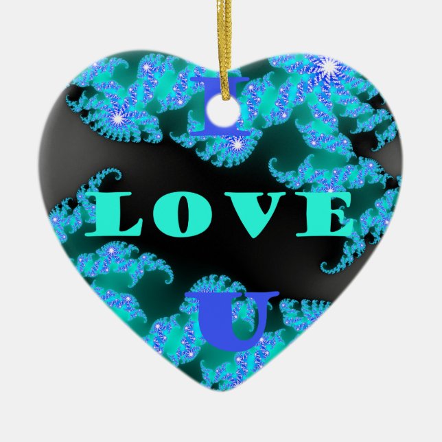Cosmic Love Elements Art Print Ceramic Tree Decoration (Front)