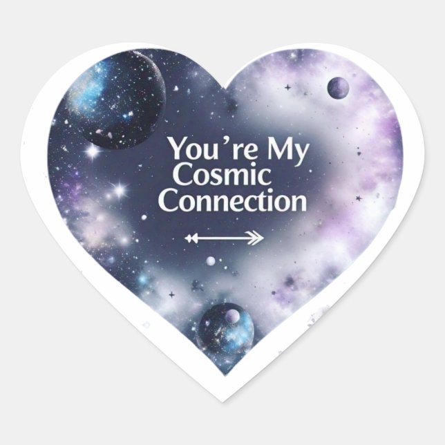 Cosmic Love Heart Sticker -Unique Valentine’s Gift (Front)