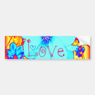 Cosmic Love Psychedelic Flower Bumper Sticker