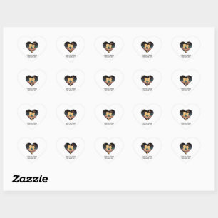 Cosmic Love Story Heart with Lovers and Fox Art Sticker