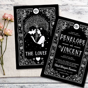 Cosmic Lovers   Tarot Wedding Invitation