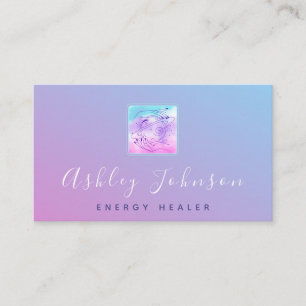 Cosmic Magic Hands Star Pink Purple Gradient Ombre Business Card
