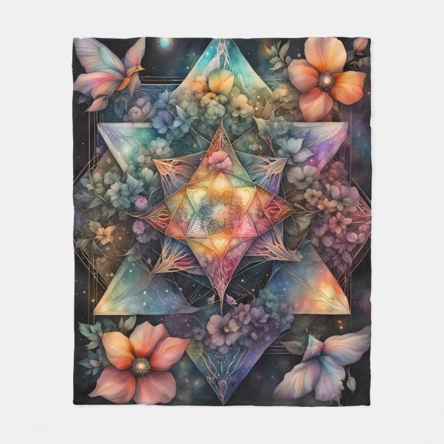Cosmic Mandala Fleece Blanket (Front)