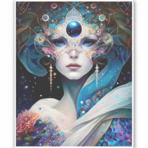 Cosmic Masked Goddess Queen Fantasy Art