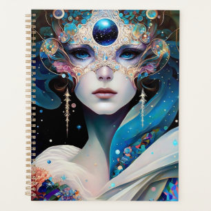 Cosmic Masked Goddess Queen Fantasy Art Planner