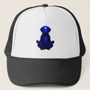 Cosmic Meditating Dog with Glowing Third Eye Hi Trucker Hat