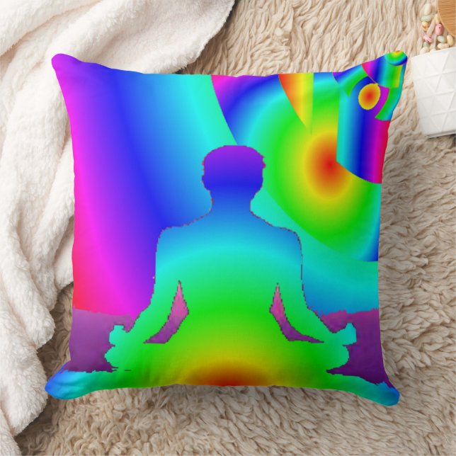 Cosmic Meditation Throw Pillow (Blanket)