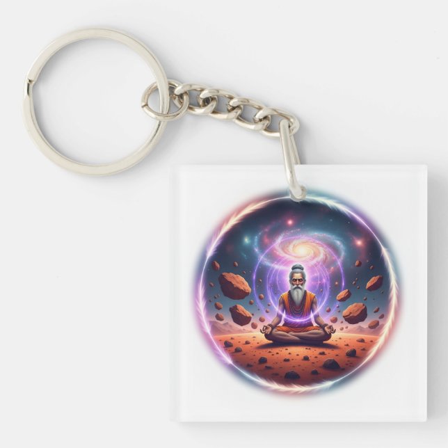 Cosmic Meditator Acrylic Keychain (Front)
