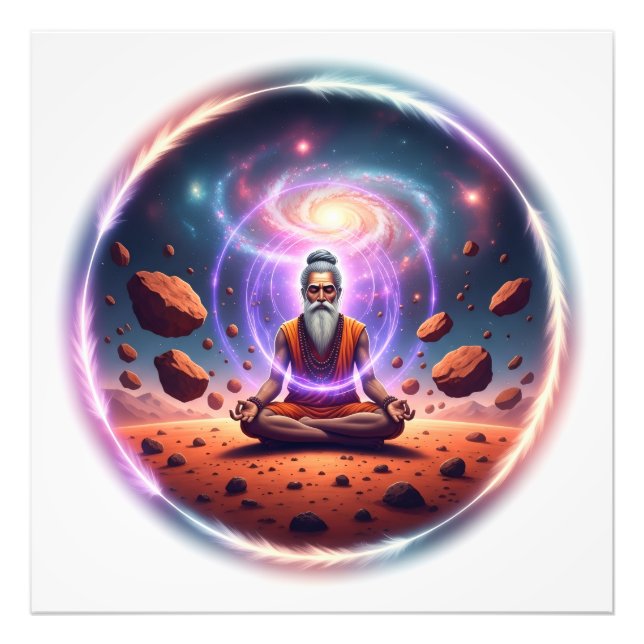 Cosmic Meditator Photo Print - Galaxy Art (Front)