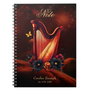 Cosmic melody, the magic of the harp. notebook