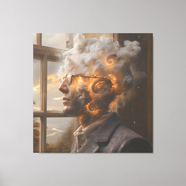 Cosmic Mind Dissolving Head Portrait Canvas Print (Front)