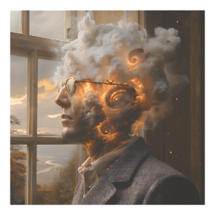 Cosmic Mind Dissolving Head Portrait Photo Print