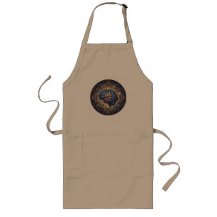 Cosmic Mind Mandala – Abstract Brain Art Long Apron