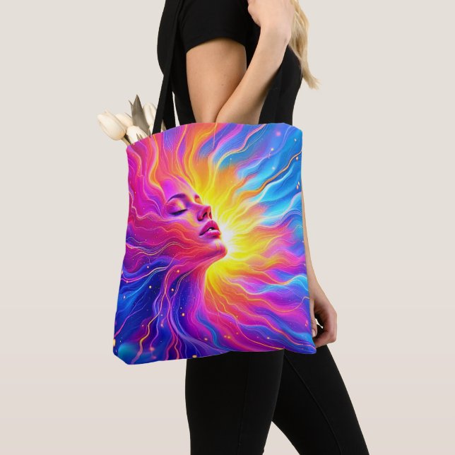 Cosmic Mindscape Graphic Tote Bag (Close Up)