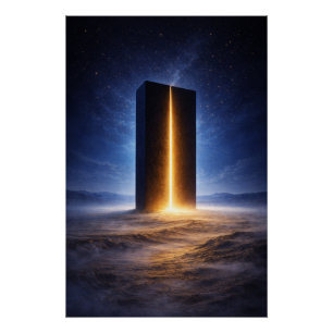 Cosmic Monolith – Light Beyond the Void Poster