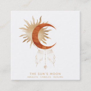 *~* Cosmic Moon Beams Sun Rays Stars Universe Square Business Card