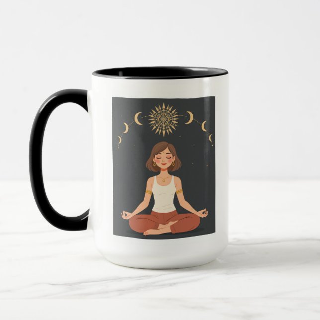 Cosmic Moon Phases Celestial Yoga Mug (Left)