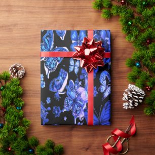 Cosmic Moonlight Black Wrapping Elegant Paper