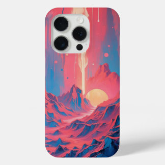Cosmic Mountain Abstract Vibrant iPhone 15 Pro Case