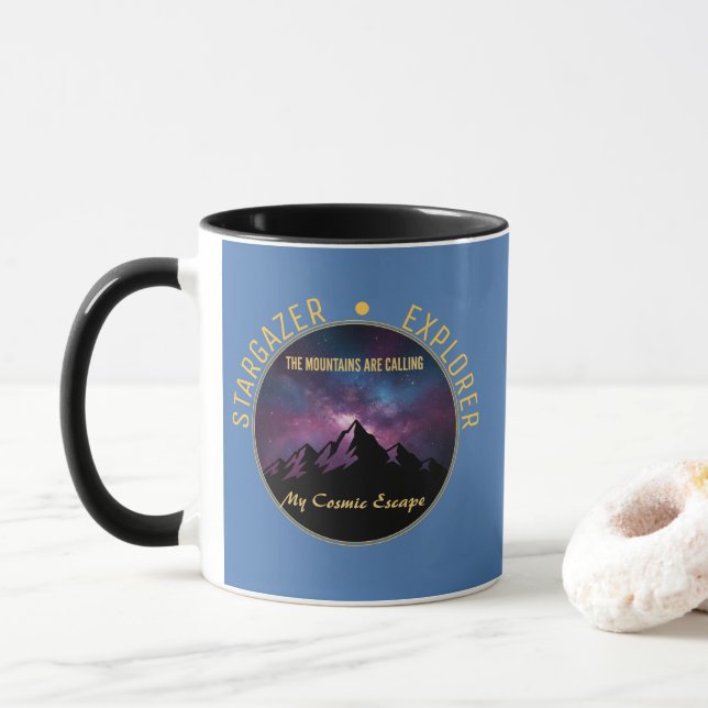Cosmic Mountain Calling Mug (With Donut)