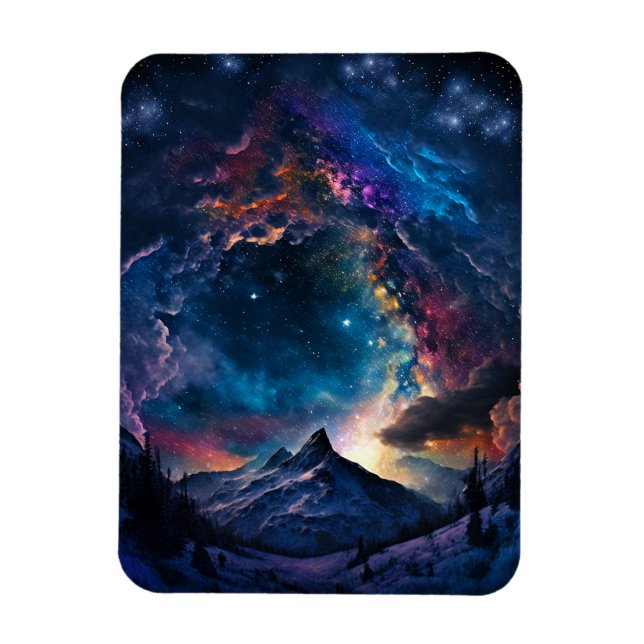 Cosmic Mountain Space Landscape Magnet (Vertical)