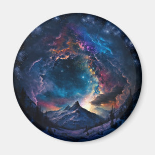 Cosmic Mountain Space Landscape Magnet