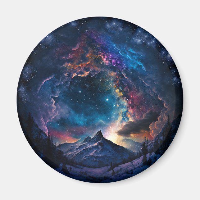 Cosmic Mountain Space Landscape Magnet (Front)