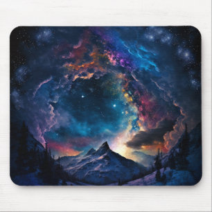 Cosmic Mountain Space Landscape Mouse Mat