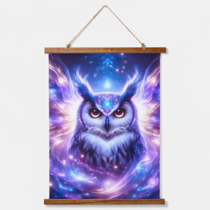 Cosmic Mystical Wisdom Celestial Spiritual Owl  Hanging Tapestry