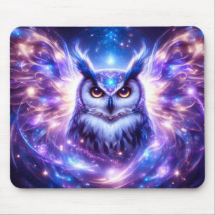 Cosmic Mystical Wisdom Celestial Spiritual Owl  Mouse Mat