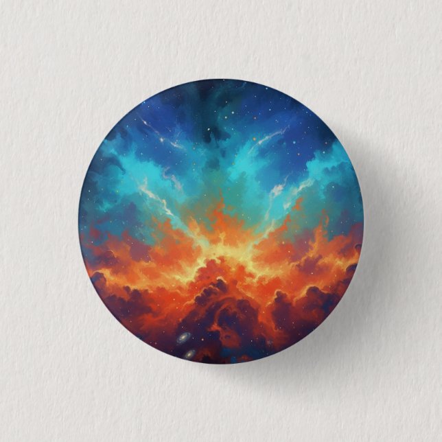 Cosmic Nebula Abstract Galaxy Space Art 3 Cm Round Badge (Front)