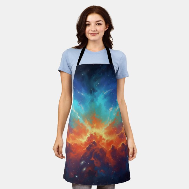 Cosmic Nebula Abstract Galaxy Space Art Apron (Worn)