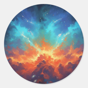 Cosmic Nebula Abstract Galaxy Space Art Classic Round Sticker