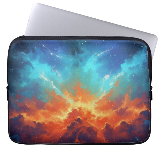 Cosmic Nebula Abstract Galaxy Space Art Laptop Sleeve (Front)