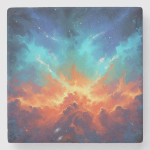 Cosmic Nebula Abstract Galaxy Space Art Stone Coaster
