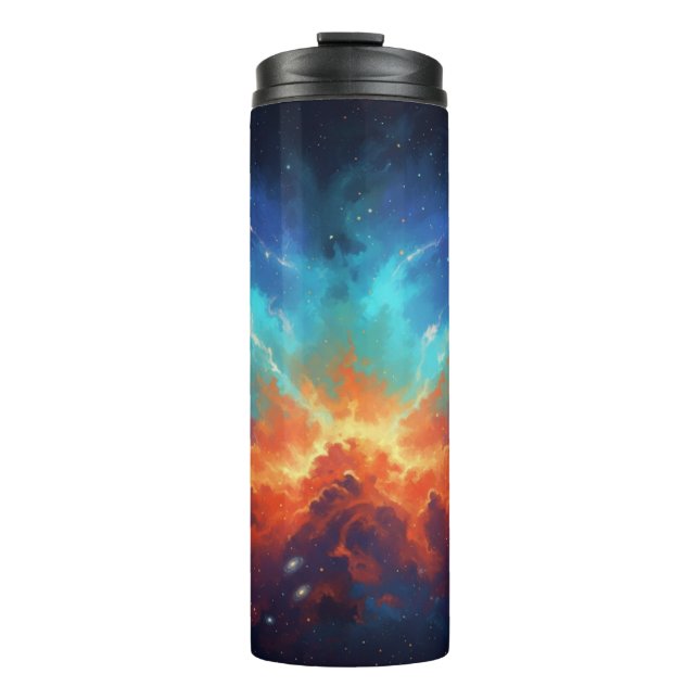 Cosmic Nebula Abstract Galaxy Space Art Thermal Tumbler (Front)
