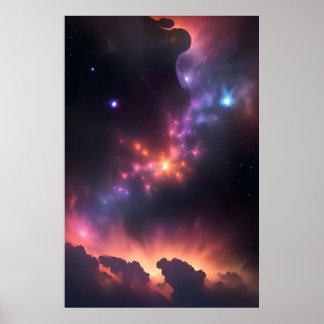 Cosmic Nebula and galaxy Poster