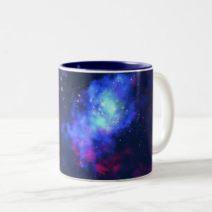 Cosmic Nebula Art, Galaxy Colors for Space Lovers Two-Tone Coffee Mug