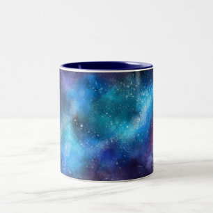 Cosmic Nebula Art, Galaxy Colors for Space Lovers Two-Tone Coffee Mug