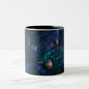 Cosmic Nebula Art, Galaxy Colors for Space Lovers Two-Tone Coffee Mug