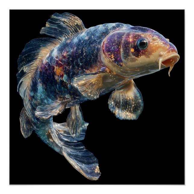 Cosmic Nebula Koi Poster (Front)