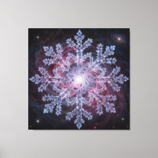 Cosmic Nebula Snowflake Canvas Print