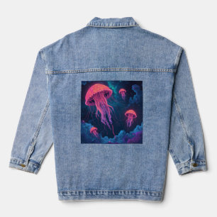 Cosmic Neon Jellyfish Denim Jacket
