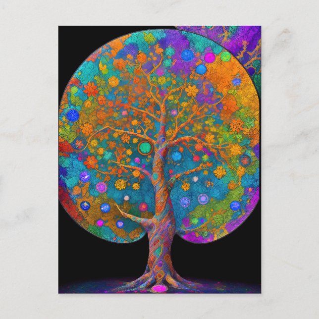 Cosmic New Age Tree of Life Postcard (Front)